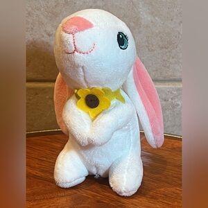 Hallmark Easter Soft White Bunny Rabbit with Flowers 5" Plush Stuffed Animal